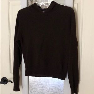 Autumn Cashmere dark brown cashmere hoodie